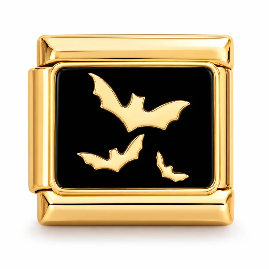 Illustrative gold Bats Italian charm