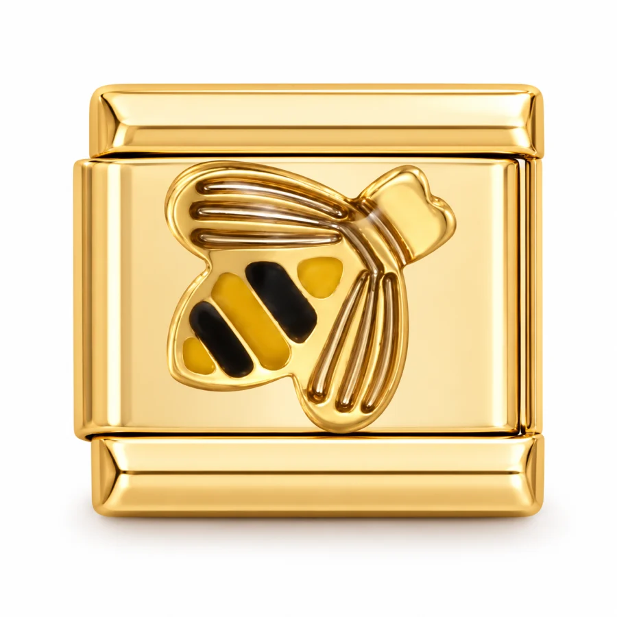 Illustrative gold Bee Italian charm