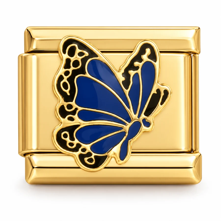 Illustrative gold Butterfly Italian charm