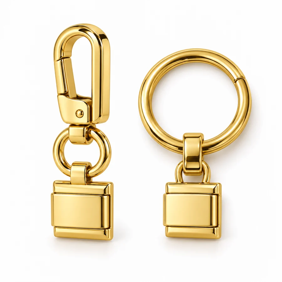 Gold claw clip and keyring duo