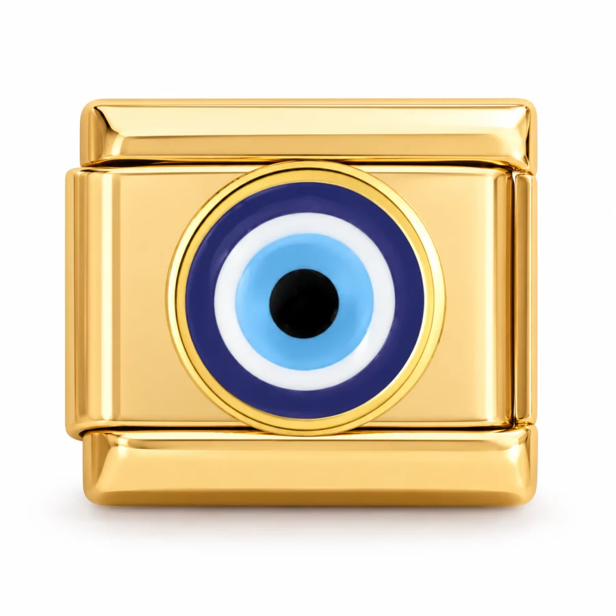 Illustrative gold Evil Eye Italian charm