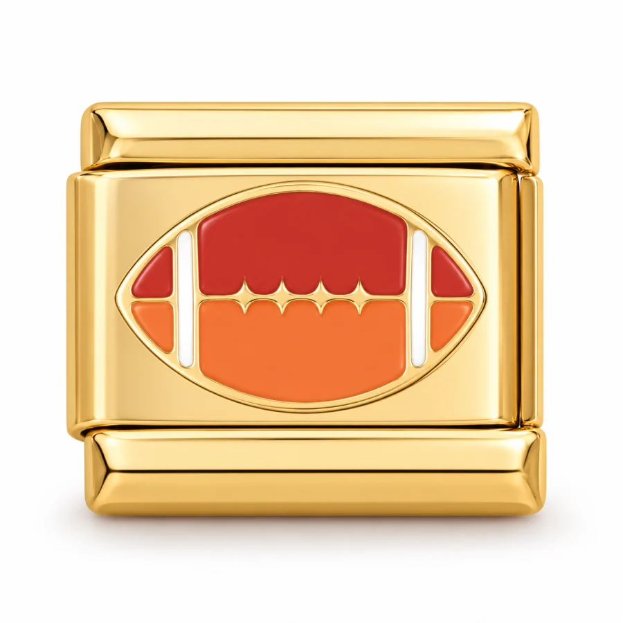 Illustrative gold Football Italian charm