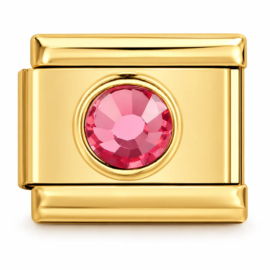 Illustrative gold Gemstone Italian charm