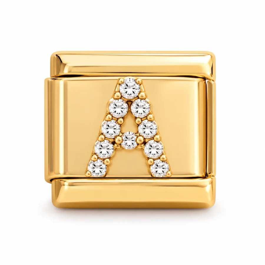 Illustrative Giuliana NYC gold product preview: Individual Pave Letter Charm