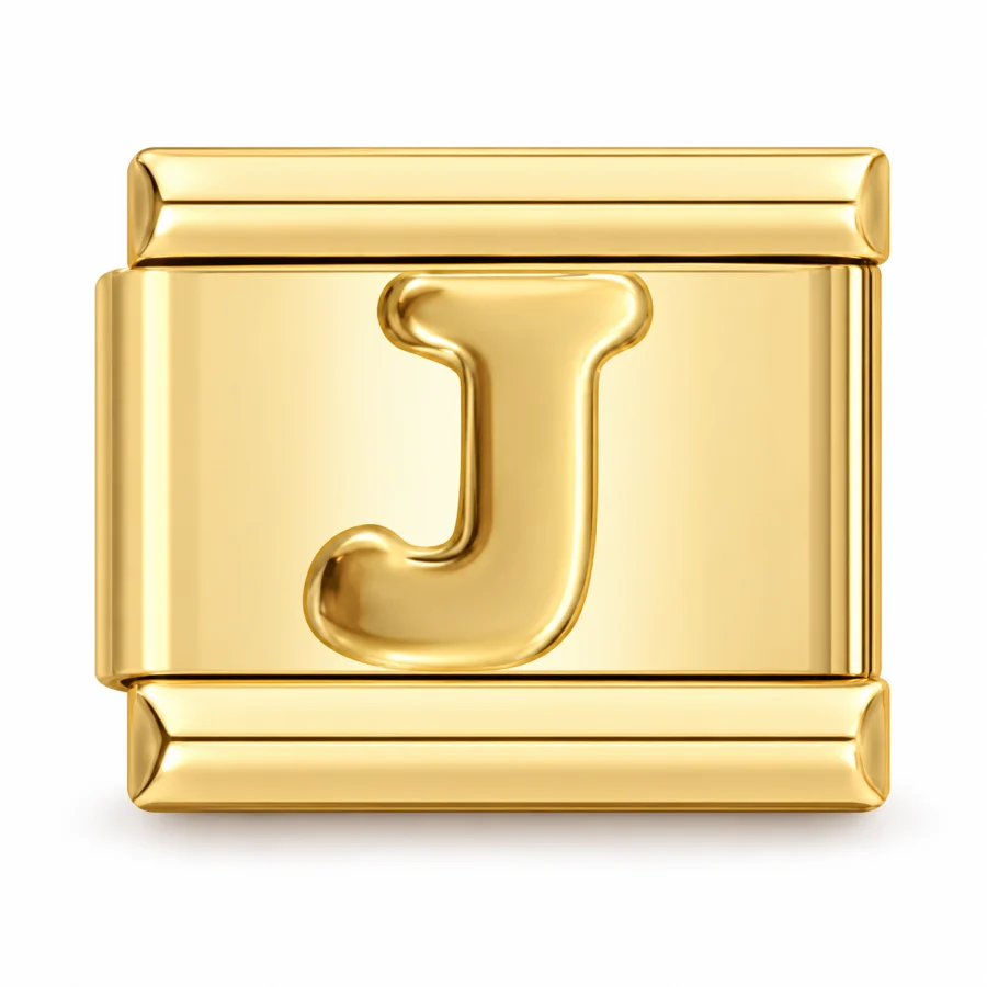 Illustrative gold Letter (J) Italian charm