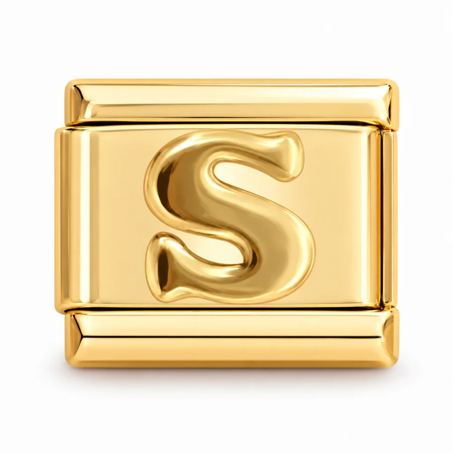 Illustrative gold Letter (S) Italian charm