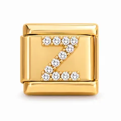 Gold pave Z charm