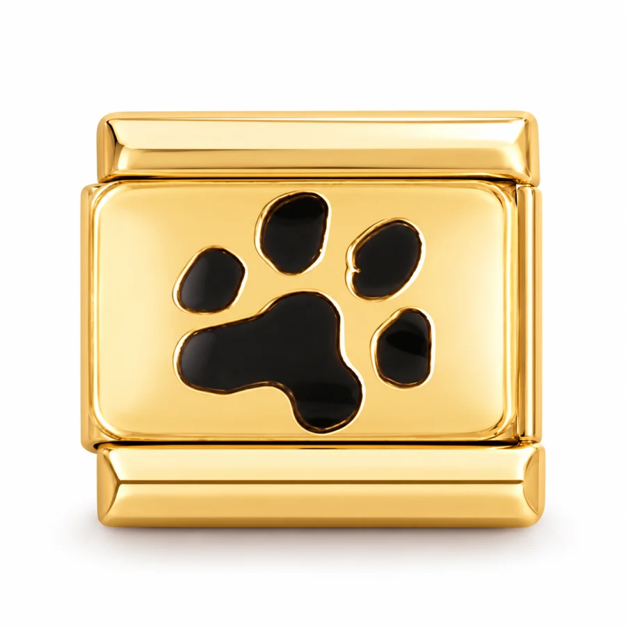 Illustrative gold Paw Print Italian charm