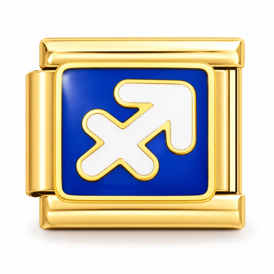 Illustrative gold Sagittarius Italian charm