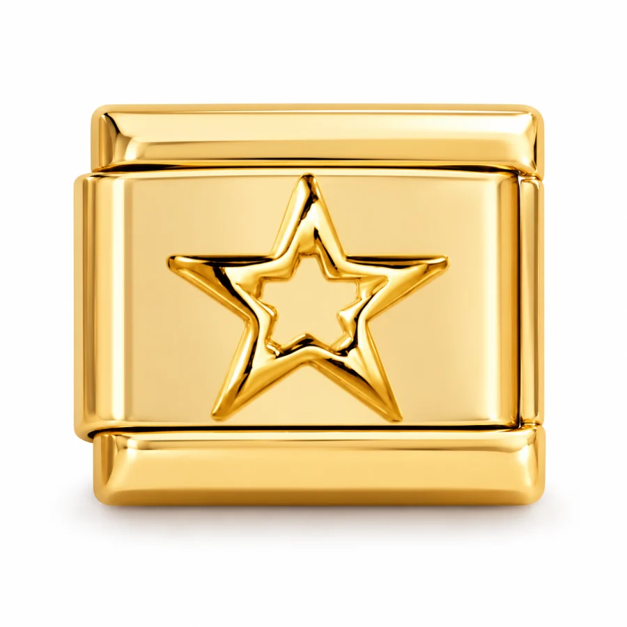 Illustrative gold Star Italian charm