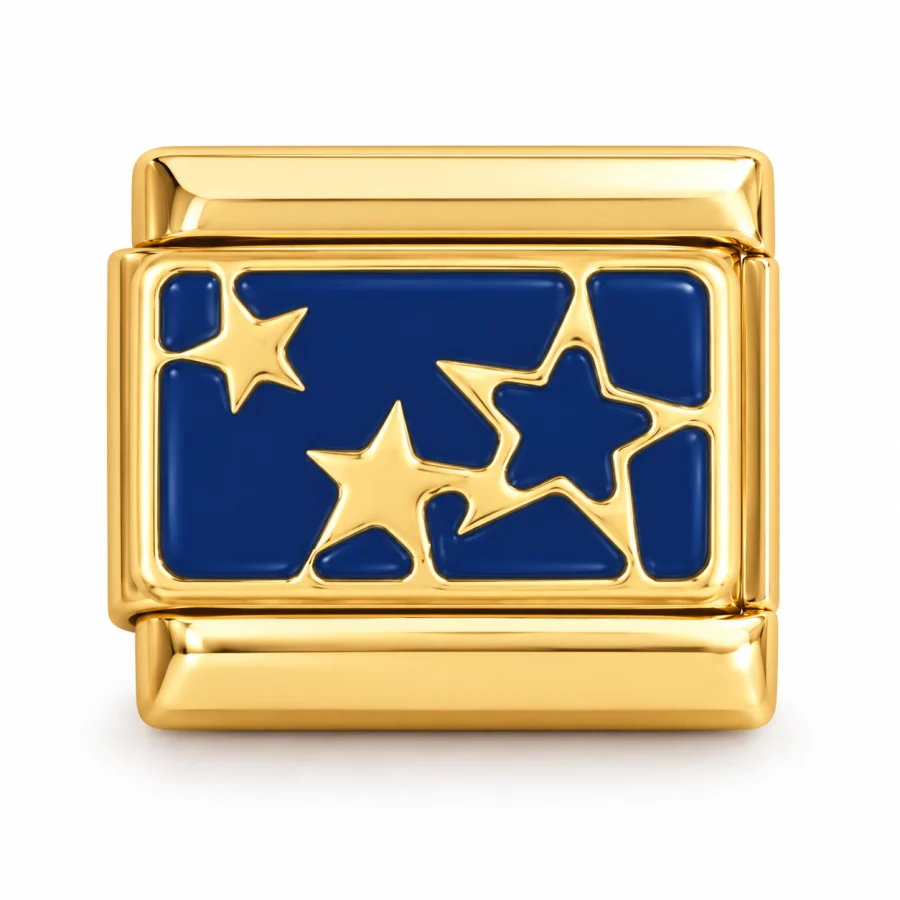 Illustrative gold Stars Italian charm