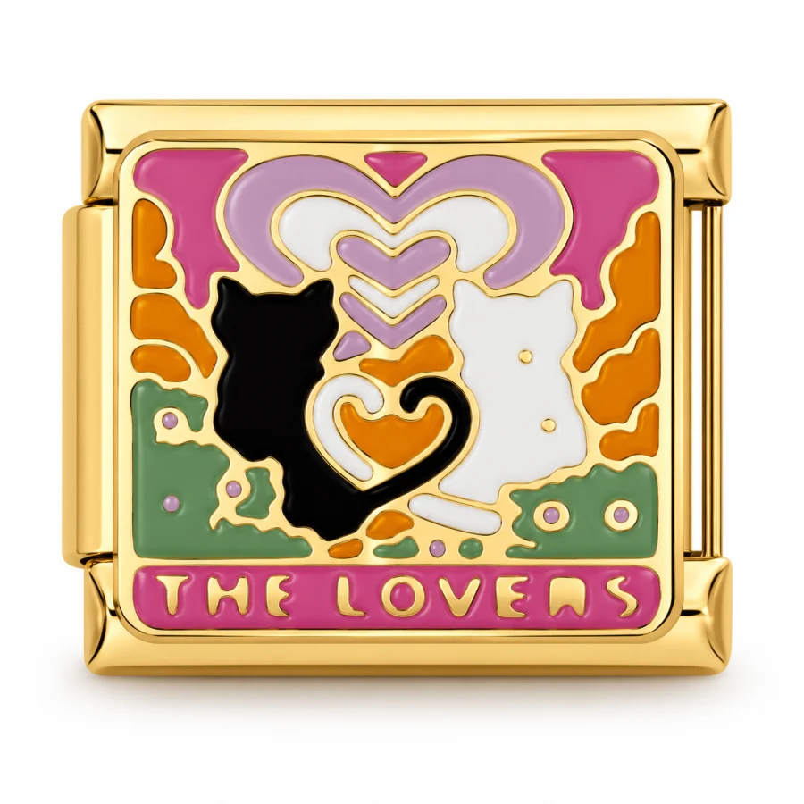 Illustrative gold The Lovers Italian charm