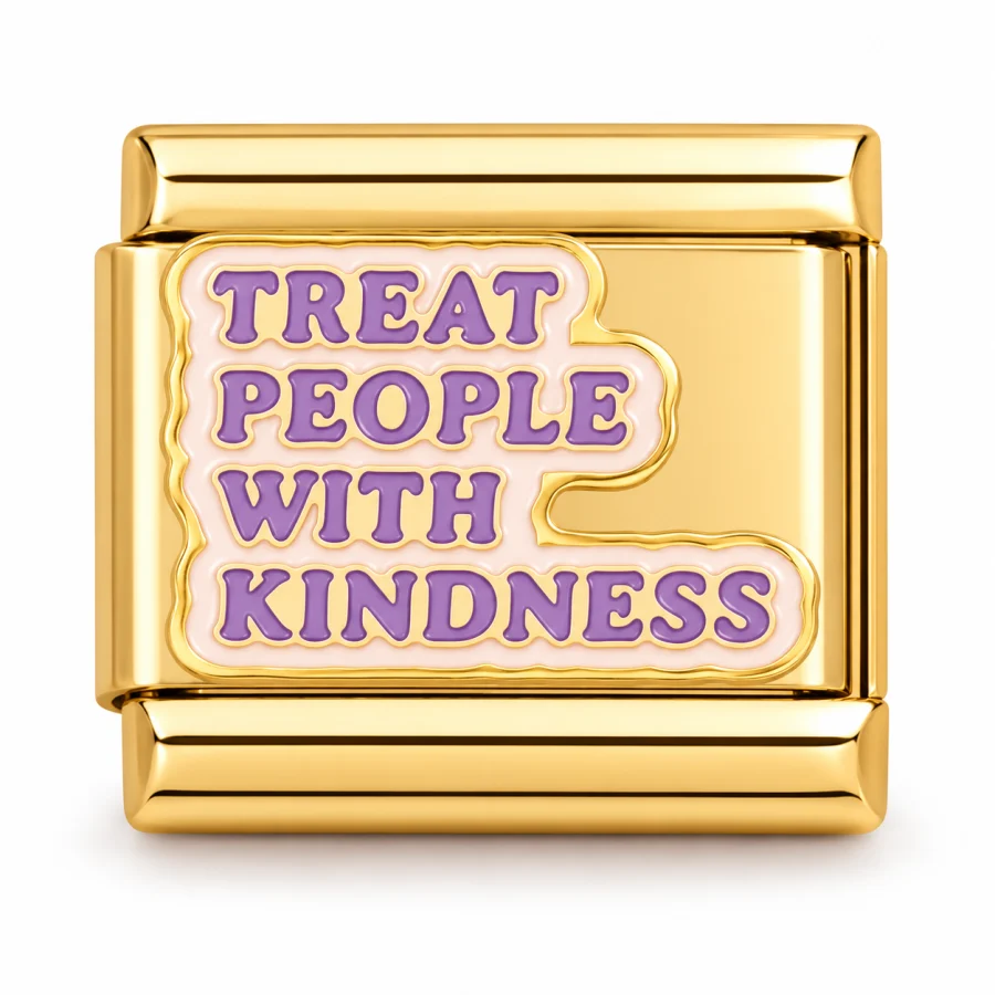 Illustrative gold Treat People With Kindness Italian charm