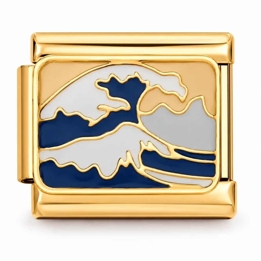 Illustrative gold Waves Italian charm