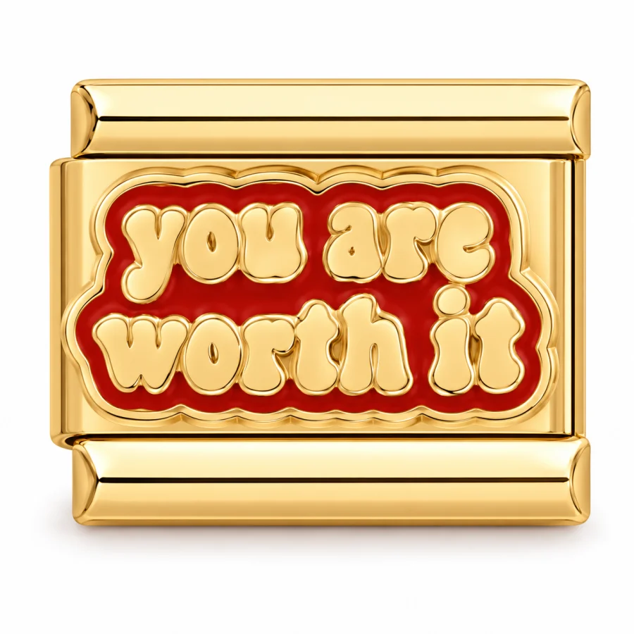 Illustrative gold You are worth it Italian charm
